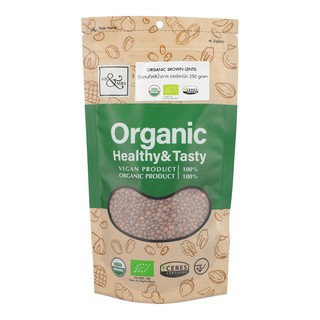 ถั่วเลนทิล สีน้ำตาล ออร์แกนิค(ตรามิสเตอร์แอนด์มิสซีส) 250 กรัม/Organic Lentils Brown (Mr.&amp;Mrs.Brand) 250 g