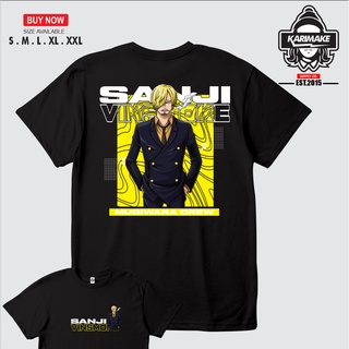 เสื้อยืดผ้าฝ้ายพรีเมี่ยมเสื้อยืด พิมพ์ลายอนิเมะ One Piece Vin Smoke Sanji