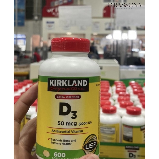 KIRKLAND Signature Vitamin D3 50MCG 600 Softgels-วิตามินดี3วิตามินแดด