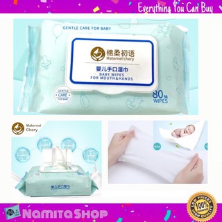 ✉Namita Pieryuer Wet wipes ทิชชู่เปียก ผ้าเปียก ทำความสะอาดอเนกประสงค์ สูตรอ่อนโยน แบบพกพา ขนาด180mm*120*80 จำนวน 80 แผ�