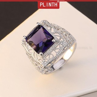 PLINTH แหวนเงินแท้ 925 พิงค์พิ้งค์โทแพซสีชมพูอเมทิส1251