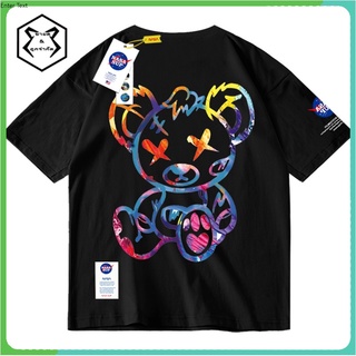 ✽NASA Joint T-shirt male Tide brand devil bear couple drew half-sleeved ins trend Street short-sleeved summer dress