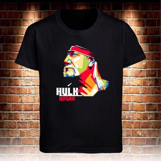 เสื้อยืดครอปเสื้อยืด พิมพ์ลายมวยปล้ํา Hulk Hogan Hulkamania WWE สําหรับผู้ชายS-5XL