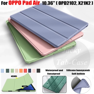 เคสแท็บเล็ต หนัง PU ซิลิโคนนิ่ม TPU ฝาพับ พร้อมช่องใส่บัตร สําหรับ OPPO Pad Air 2022 10.36 นิ้ว OPD2102 X21N2 Air 10.36 นิ้ว