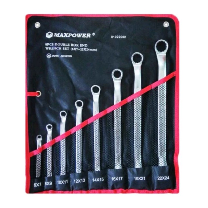 ชุดประแจแหวน 8 ชิ้น m6-24mm max power japan