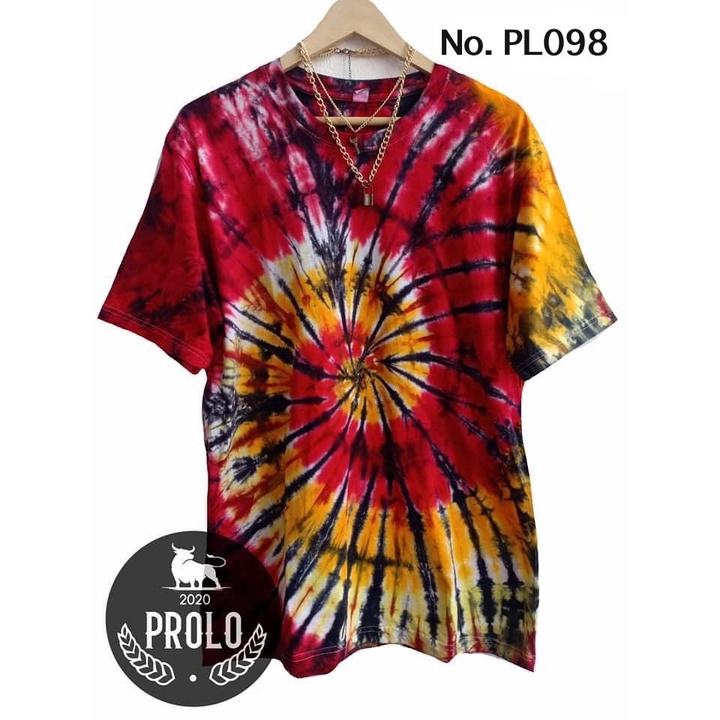 เสื้อมัดย้อมก้นหอยแดงทองเหลืองผ้าCotton