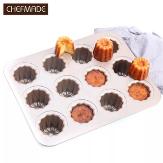 Chefmade แท้** พิมพ์คานาเล่ Canele 12 หลุม พิมพ์อบขนม WK9158