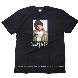 คอลูกเรือ❃❦✉เสื้อยืด Supreme Nasty Nas เสื้อสตรีท supreme nasty nas-4XL