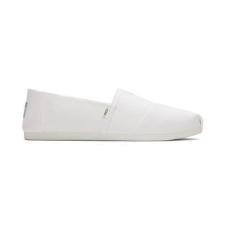 TOMS รองเท้าลำลองผู้ชาย สลิปออน รุ่น Alpargata White Recycled Cotton Canvas (CB) รองเท้าลิขสิทธิ์แท้