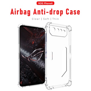 【เคส + กระจกนิรภัย】 ASUS ROG Phone 6 6D ROG6 Pro Ultimate Casing Clear Soft TPU ถุงลมนิรภัยป้องกันด้านหลัง เคสโทรศัพท์