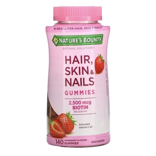 📍2024แพคเกจใหม่ กระปุกใหญ่ Nature’s bounty Hair Skin and Nails gummies 140 gummies.