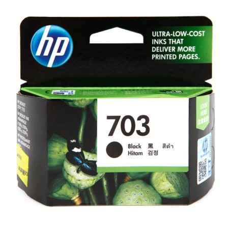 HP 703 Black Inkjet Cartridge .ตลับหมึกอิงค์เจ็ท สีดำ HP 703