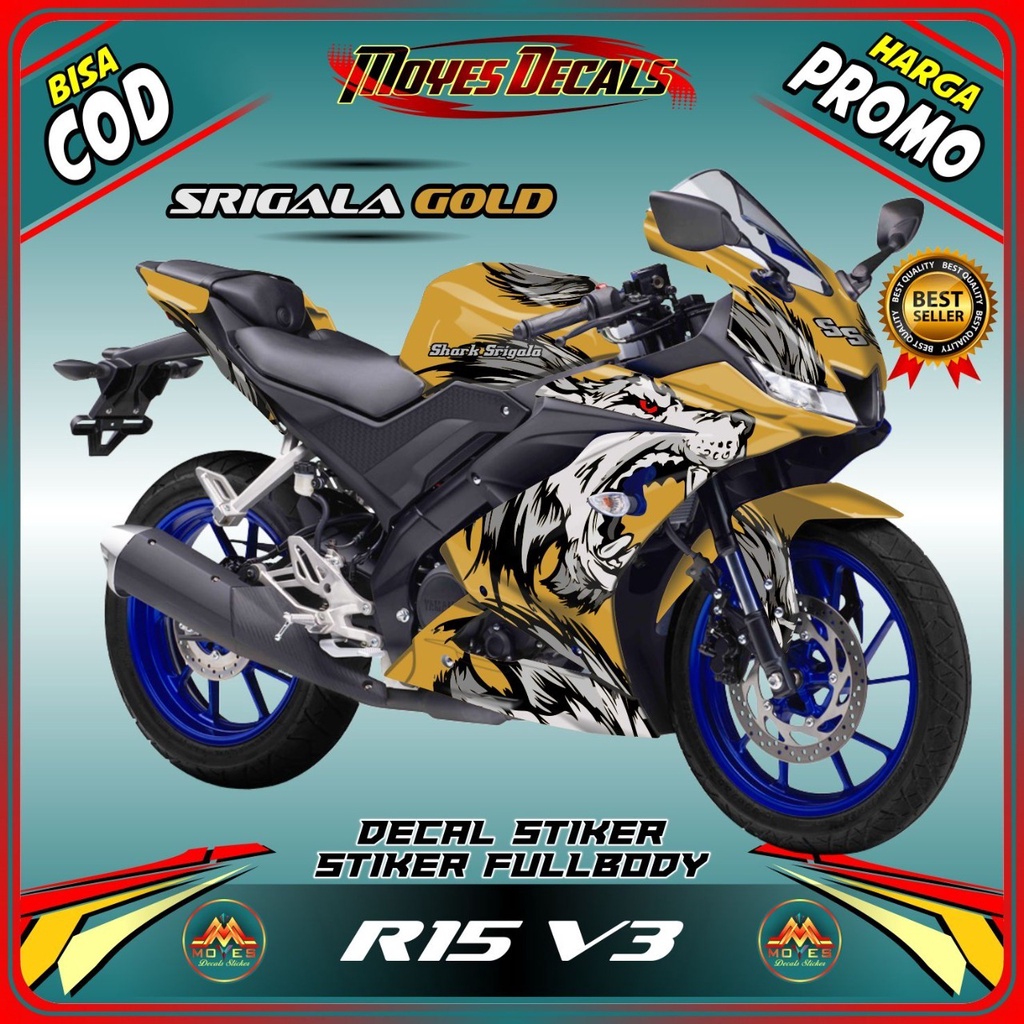R15 V3 Full Body Wolf Motorcycle Decal Sticker - Wolf Wolf Fullbody Sticker R15 V3