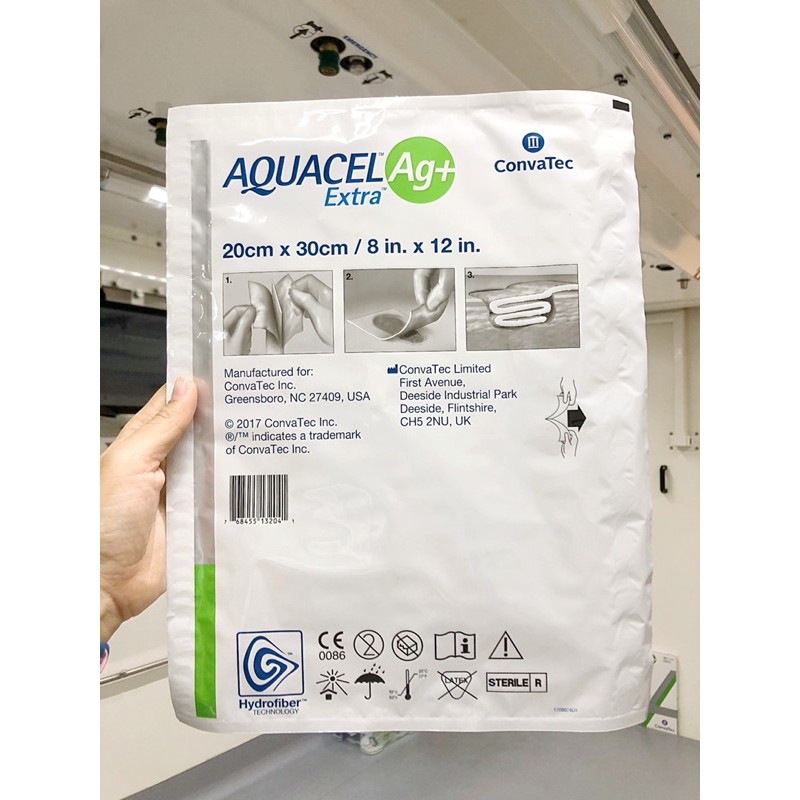 Aquacel Ag+ extra/Aquacel Ag/Aquacel Ag extra/อควาเซลดูดซับ/แผ่นดูดซับแผล/อควาเซล/ขนาด20x30cm