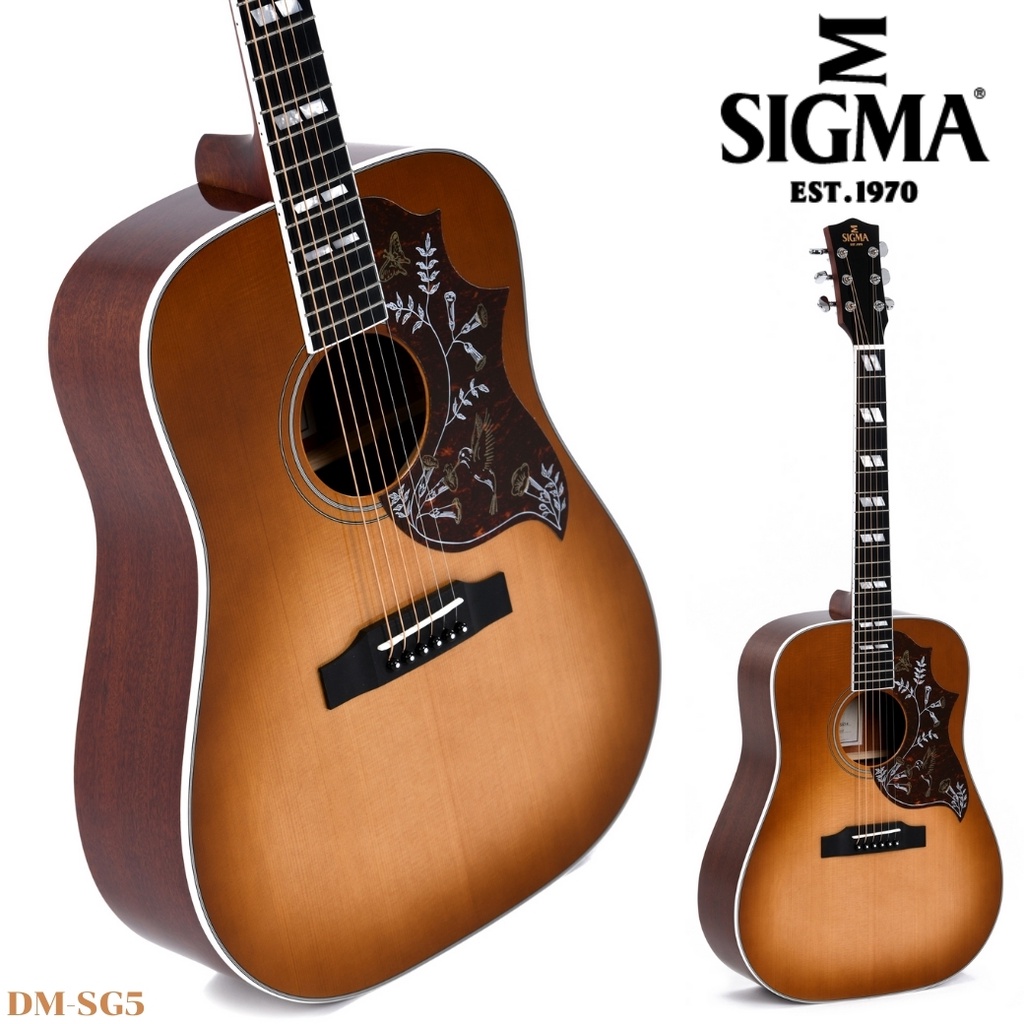 กีตาร์โปร่งไฟฟ้า Sigma DM-SG5 Electric-Acoustic Guitars | Shopee Thailand