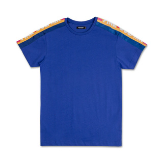 SLUM LTD - PINK DOLPHIN TAKE FLIGHT SATIN TEE Blue