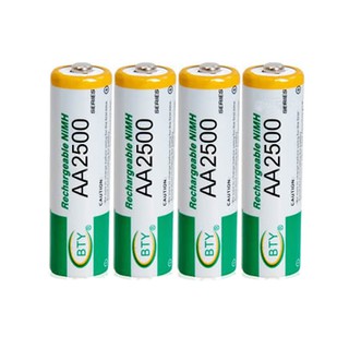 ถ่านชาร์จขนาด AA 2500mah battery แพ็ก 4 ก้อน