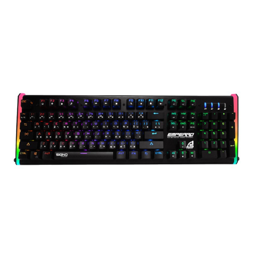 คีย์บอร์ดเกมมิ่ง Signo E-Sport KB-770 Emperro มาโคร RGB บลูสวิตช์ กันน้ำได้