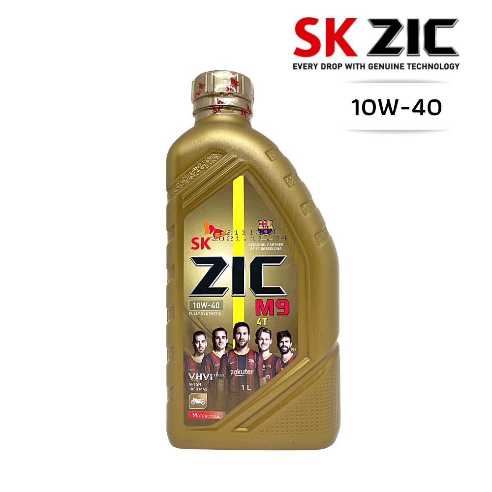 น้ำมันเครื่อง ZIC M9 10W-40 เกรดสังเคราะห์ ขนาด 1 ลิตร
