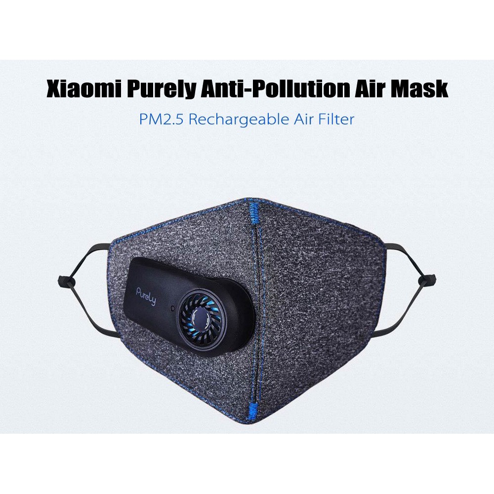 พร้อมส่ง !! ของแท้ !! Xiaomi Purely Anti-Pollution Air Mask ป้องกันฝุ่นPM.2.5 เชื้อแบคทีเรีย แถม Filter ในกล่อง