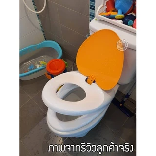 ฝารองชักโครก2in1 ทรงตัวV/ทรงตัวUแบบซอฟสปริง ลดการกระแทก ฝารองชักโครก3ชั้น ฝารองชักโครกเด็กและผู้ใหญ่