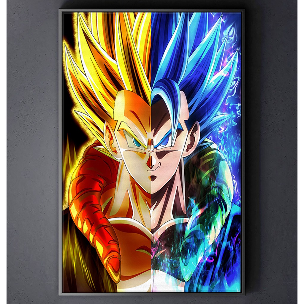 ANIME DRAGON BALLS CANVAS PAINTING บนกําแพงพิมพ์ตามความต้องการ - Gogeta 4
