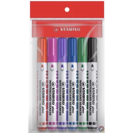 ชุดปากกา ไวท์บอร์ดหัวกลม STABILO PLAN 641 แพ็ค6สี