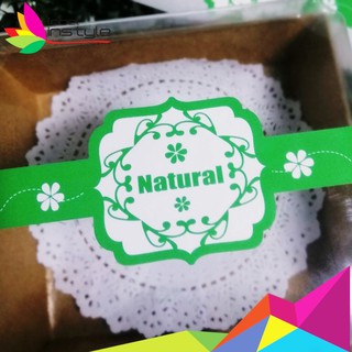 *8 ดวง* Sticker สติ๊กเกอร์  Natural ดวงยาว PPกันน้ำ 8 ดวง เคลือบเงา