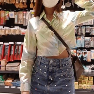 Chaps Blouse Crop top shirt เสื้อเชิ้ตเอวลอย เสื้อครอป เสื้อเชิ้ตตัวสั้น Short shirt