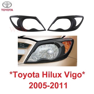 ครอบไฟหน้า TOYOTA HILUX SR5 MK6 VIGO 2005 - 2011 โฉมเก่า โตโยต้า วีโก้ สีดำ ของแต่ง ครอบไฟหน้ารถ