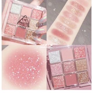 อายแชโดว์ 9สี eyeshadow 9 color พาเลทอายแชโดว์ 9สี เนื้อดินน้ำมัน เนื้อใยไหม ประกายชิมเมอร์ อายแชโดว์พาเลท 9 สี