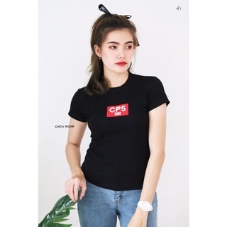 เสื้อยืดรัดรูปนมโต CPS 1980 ผ้าบุ้ง งานป้าย🏷️ฟรีไซส์