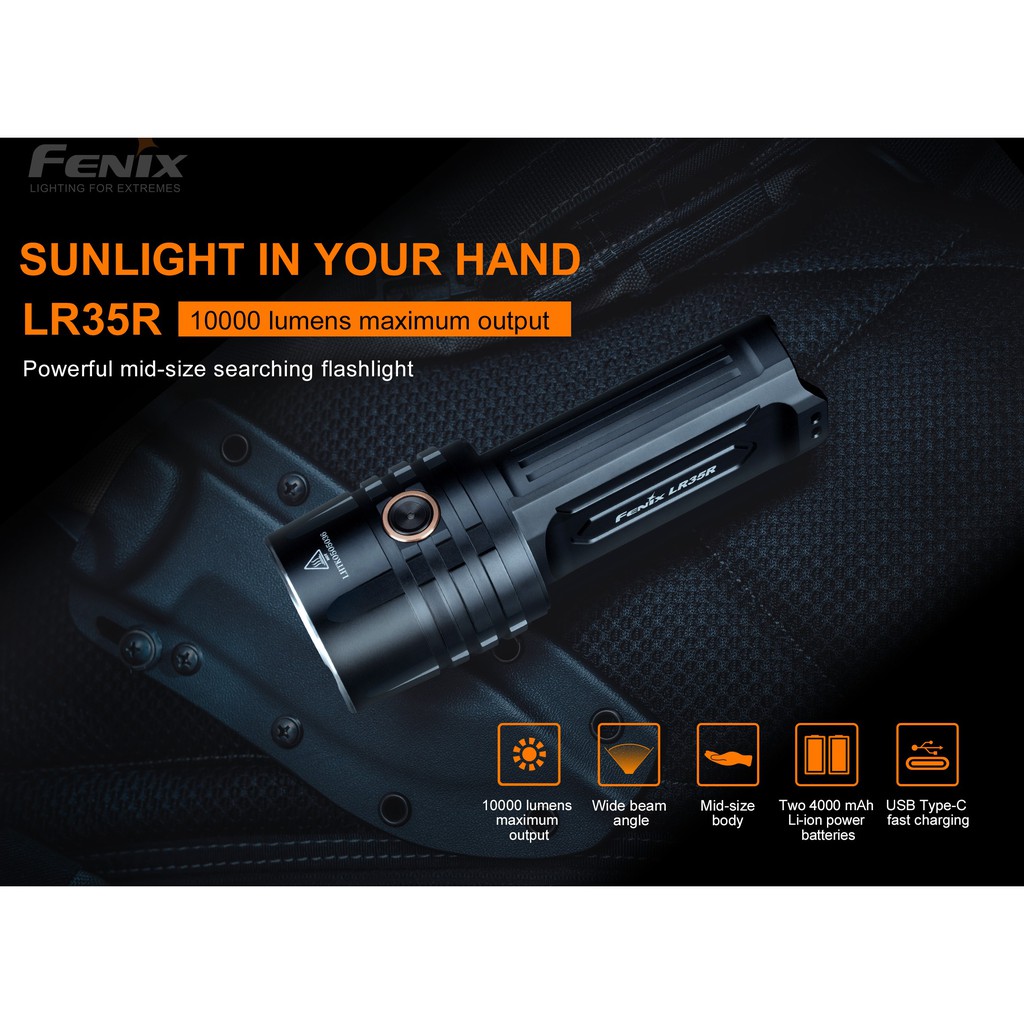 ไฟฉาย Fenix LR35R 10000lm สินค้าตัวแทนในไทยประกันซ่อม 3ปี
