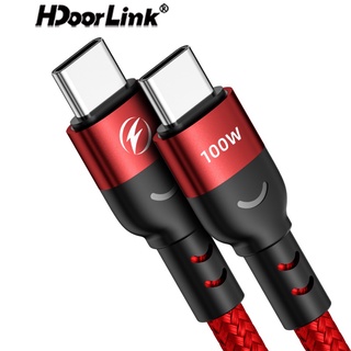 Hdoorlink Type C เป็น USB C สายเคเบิล PD 100W สายชาร์จเร็ว 480Mbps ส่งข้อมูล สําหรับ Samsung Xiaomi Huawei