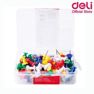 Deli Push Pins 0021 DLหมุดสีเย็บกระดาน บรรจุ 35 ตัว/กล่อง