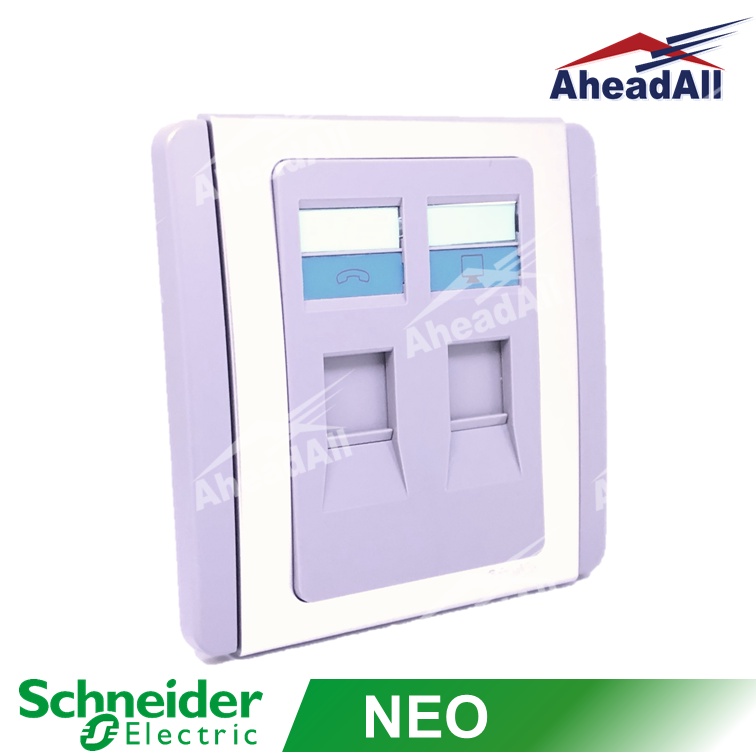 เต้ารับ LAN และ โทรศัพท์ NEO Schneider E3032TD_GS E3032TD_WW
