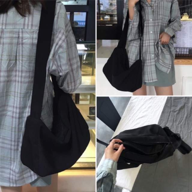 N025 กระเป๋าสะพาย ผ้าไนล่อน(ผ้าร่ม) ขนาด 12.5นิ้ว