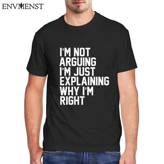 เสื้อยืด ผ้าฝ้าย พิมพ์ลาย Iam not arguing สไตล์ฮาราจูกุ สีขาว สําหรับผู้ชายS-5XL