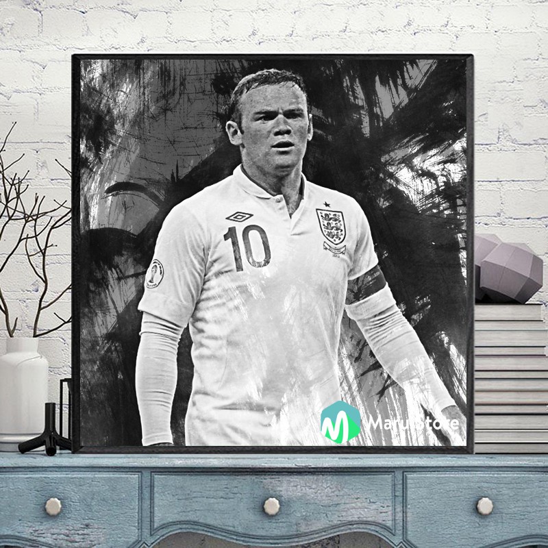 Rooney Player ภาพสีน้ํามันสีดําและสีขาว
