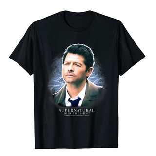 ใหม่ เสื้อยืดผ้าฝ้าย 100% พิมพ์ลายกราฟฟิคดอกไม้ Supernatural Castiel Join The Hunt Vignette สําหรับผู้ชายS-5XL