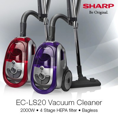 SHARP เครื่องดูดฝุ่น 2000 W พลังงานดูดกำลังสูง รุ่น EC-LS20 R | แดง, EC-LS20 V | ม่วง