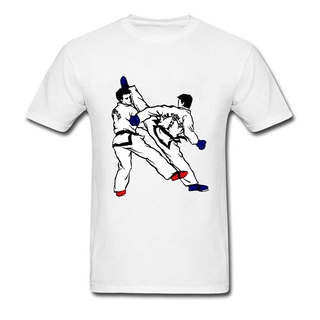 [S-5XL] เสื้อยืด ผ้าฝ้าย พิมพ์ลายนักเล่นเกมเทควันโด Judo Painting Youth Friend สําหรับผู้ชาย