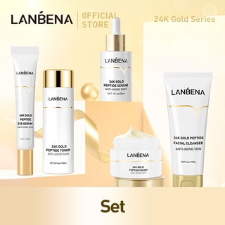 Lanbena เซรั่มคอลลาเจนทองคํา 24 K สําหรับลดเลือนริ้วรอย