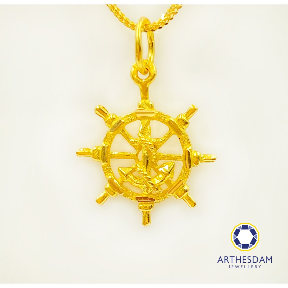 Arthesdam Jewellery 916 Gold Anchor with Wheel Pendant [จี้]