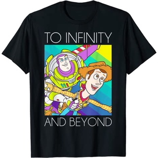 ผ้าฝ้ายคอกลมDisney Pixar Toy Story 4 Buzz &amp; Woody To Infinity and Beyond เสื้อยืด - เสื้อยืดผู้ชาย - เสื้อยืดคลาสสิก - เ