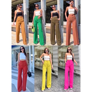 💋💋 Dolores high-waist pant   กางเกงเอวสูงขากระบอกใหญ่