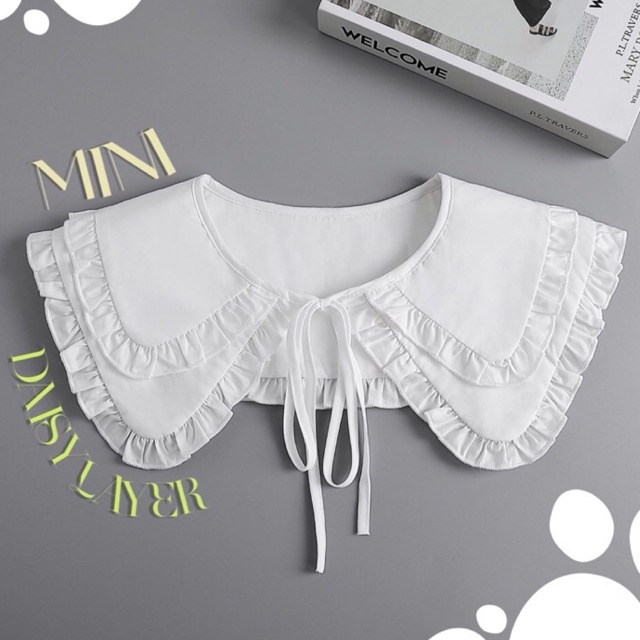 พร้อมส่ง 💛MINI DAISY LAYER💛 ปกคอถอดได้ รุ่นเลเยอร์ ไซส์มินิ สีขาว ระบายหวาน cotton งานเกรดพรีเมี่ยม
