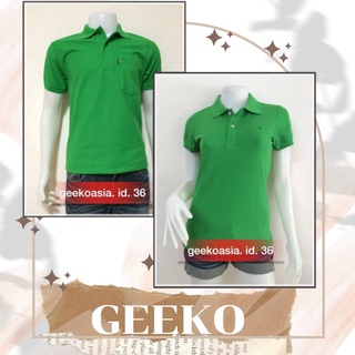 เสื้อโปโลกวาง Geeko แท้100% ชาย/หญิง ID36 สีเขียวกสิกร