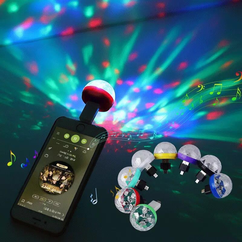 SCMThailandUSB LEDเปลี่ยนสีตามจังหวะเพลง. ไฟดิสโก้ไฟเธค แบบUSB ขนาดพกพา แถมฟรีหัวต่อมือถือแบบMrico u