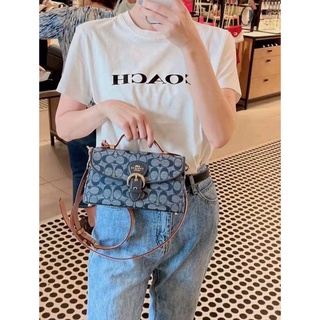 🥰👜🇺🇸ยีน New Coach Kleo Top Handle In Signature Chambray มีสายยาวถอดได้ ปรับได้ค่ะ